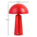 Better Homes & Gardens Rechargeable LED Portable Table Lamp, 9.5 in, Red Dome, Dimmable Touch Sensor