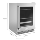 KitchenAid 24" Beverage Center with Glass Door and Metal-Front Racks Stainless Steel