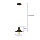 allen + roth Hainsbrook 1 -Light Aged bronze Industrial Metal Cone Mini Hanging Pendant Light