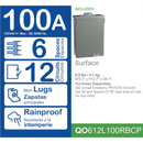 Square D 100 -Amp 6 -Spaces 12 -Circuit Outdoor Main Lug Load Center