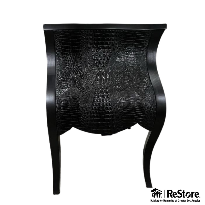 Custom Crocodile Leather Console Table 2 Drawers