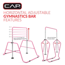 CAP Adjustable Height Horizontal Gymnastics Bar for Kids, Pink