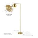 Origin 21 60.125-in Matte Brass Downbridge Floor Lamp with Metal Shade