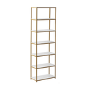 Mainstays 6-Shelf Gold Metal Frame Bookcase, White