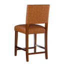 Linon Caramel 24.0-in H Counter height Upholstered Wood Bar Stool
