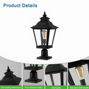 Bayfeve Outdoor Glass Column Headlights Black Hardwired LED Incandescent Post light