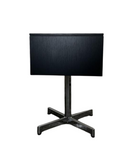 Black Contemporary Nightstand With 2  Drawers