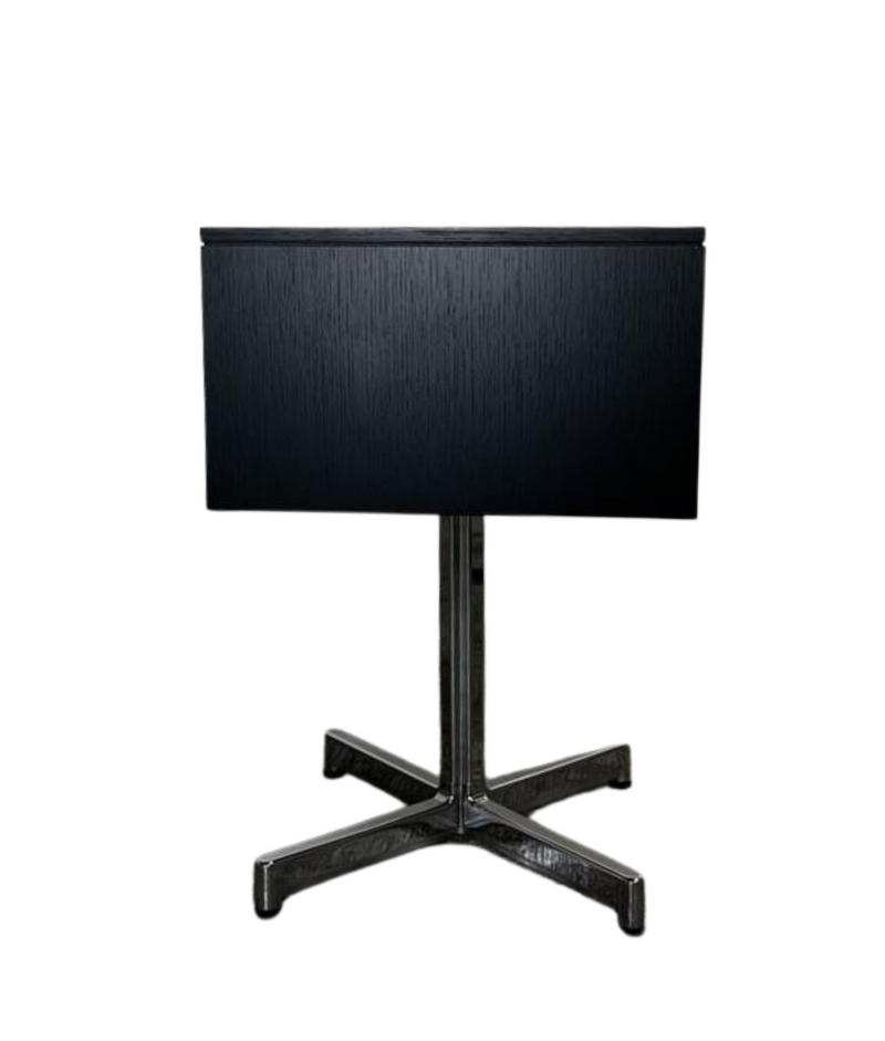 Black Contemporary Nightstand With 2  Drawers