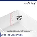 DeerValley Liberty Ceramic 15.94-in Vessel Rectangular Modern White Bathroom Sink