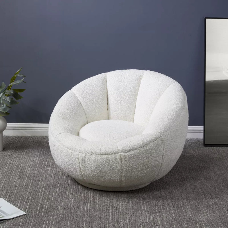 Safavieh Evarose Boucle Swivel Chair - Ivory