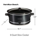 Slow Cooker, Extra-Large Capacity, Serves 10+, 8 Quarts, Black