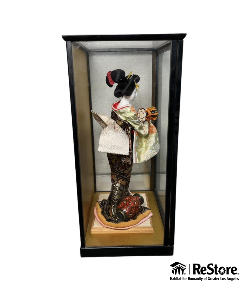 Geisha Doll In Glass Case