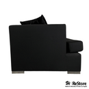 Modern Black Custom Sofa with Steel Block Legs – 90” Wide Contemporary