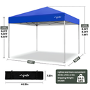 GVDV Canopy Tent, 10x10 ft Easy Pop up Outdoor Canopy Tent, Portable Straight Leg Gazebo Instant Canopy, Blue