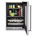 KitchenAid 24" Beverage Center with Glass Door and Metal-Front Racks Stainless Steel