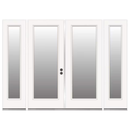 RELIABILT Steel Patio Door 96-in x 80-in x 4-9/16-in Jamb Primed Steel Left-hand inswing French Patio Door with Dual-pane Glass (Screen Included)