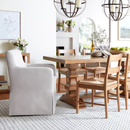 My Texas House Wren Slipcover Dining Chair with Casters Cream Polyester
