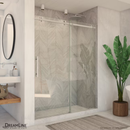 DreamLine Enigma Air Brushed Stainless Steel 56-in to 60-in W x 76.0-in H Frameless Clear Glass Sliding Shower door