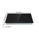 VEVOR Built in Electric Stove Top, 23.2 x 20.5 inch 4 Burners, 220-240V 60Hz Glass Radiant Cooktop with Sensor Touch Control