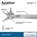 Aviation Ceiling Fan 11.5 inches tall by 60 inches wide by Minka Aire - F853