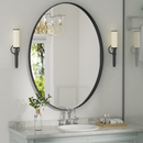 Clavie Bathroom Mirrors Wall Mirrors Accent Mirrors 22-in W x 30.0-in H Oval Black Framed Wall Mirror