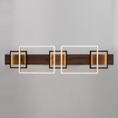 EDISLIVE 5 -Light Black Farmhouse Wood finish Linear LED Large Hanging Kitchen Island Light