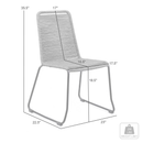 Armen Living Shasta 18.5" Fabric Patio Dining Chair in Gray/Black set of 2