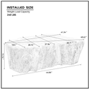 Noble House Einar 48" White Faux Marble Specialty Shape Fiberglass Top Coffee Table