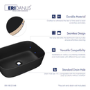 Eridanus Salerno Vitreous China 18.25-in Vessel Rectangular Modern Matte Black Bathroom Sink