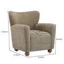 Christopher Knight Home Wingback Chair, Boucle Upholstered Accent Chair with Solid Wood Legs, Light Brown