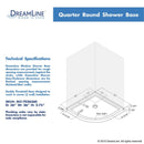 DreamLine SlimLine 36 x 36 Quarter Round Shower Floor, Corner