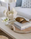 Palecek Bermuda Coastal Beige Faux Shagreen Serving Tray