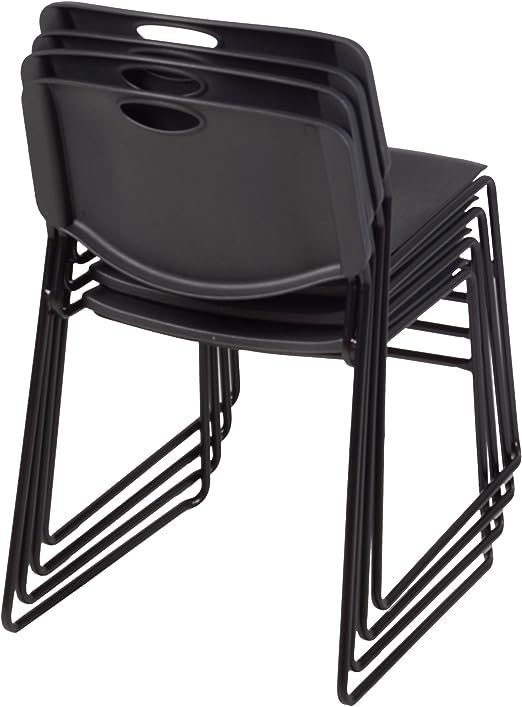 Regency Zeng Stack Chair (4 Pack), Black