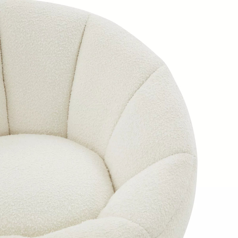 Safavieh Evarose Boucle Swivel Chair - Ivory