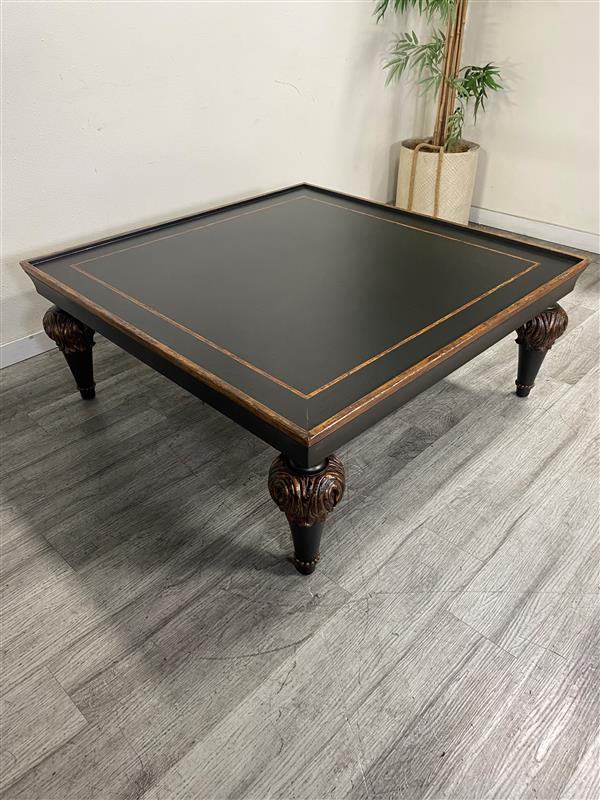 Elegant Square Coffee Table with Ornate Legs