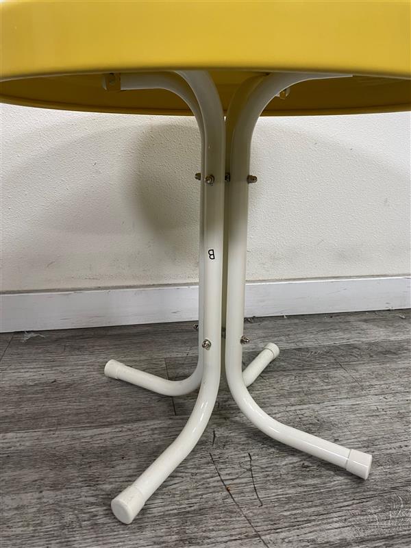 Retro-Style Yellow Round Accent Table