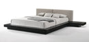 Modrest Tokyo - Stylish Black and Grey Platform Bed with Leatherette Headboard, Slats Included