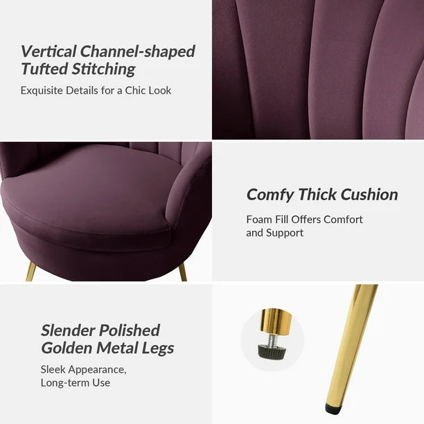 Hendrix Purple Velvet Barrel Chair by Etta Avenue