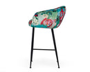 Roxann Contemporary Floral Velvet Bar Stool