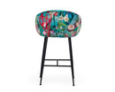 Roxann Contemporary Floral Velvet Bar Stool
