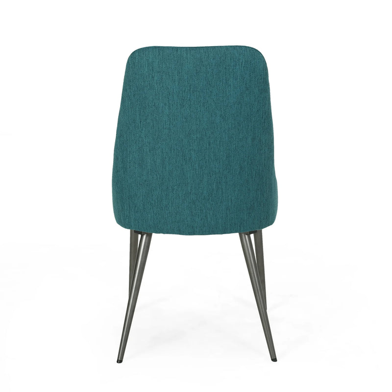 Bellamy Studio Modern Fabric Dining Chairs, Set of 2, Teal, Gunmetal