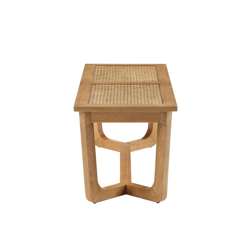 Beautiful Rattan & Wood Bench by Drew Barrymore