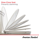 American Standard Mainstream White Elongated Chair height 12-in Rough-In WaterSense 1.28 GPF Soft Close 2-piece Toilet