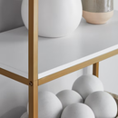 Mainstays 6-Shelf Gold Metal Frame Bookcase, White