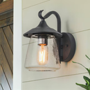 LNC Maison 1 -Light 9.8-in H Matte Black Hardwired Outdoor Wall Light