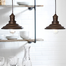 allen + roth Hainsbrook 1 -Light Aged bronze Industrial Metal Cone Mini Hanging Pendant Light