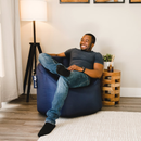 Big Joe Milano Bean Bag Chair, Navy Smartmax, Durable Polyester