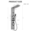 BWE Onyx SPA All-in-One Black and Nickel 20-in Waterfall Dual Head Shower Tower System with 6-way Diverter