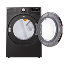 LG True Steam 7.4-cu ft Stackable Vented Electric Dryer ( Black Steel )