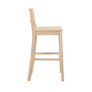 Unfinished Low Back Wood Counter Stool with Wood Seat Set of 2